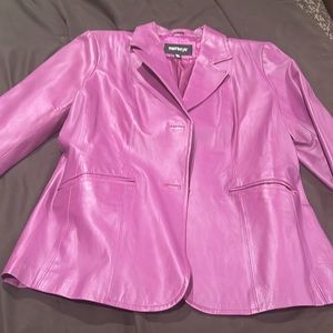 Purple leather blazer 14T
